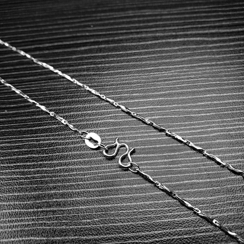 925 Silver Chain Baby'S Breath Snake Square Women Jewelry Necklace 16-24"