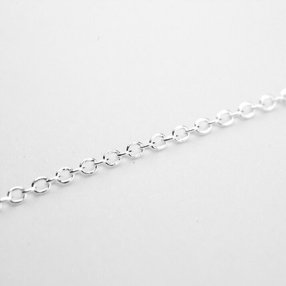 925 Silver Chain Baby'S Breath Snake Square Women Jewelry Necklace 16-24"