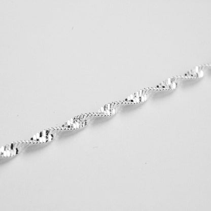 925 Silver Chain Baby'S Breath Snake Square Women Jewelry Necklace 16-24"