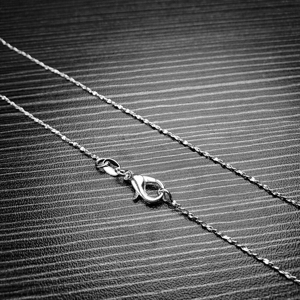 925 Silver Chain Baby'S Breath Snake Square Women Jewelry Necklace 16-24"